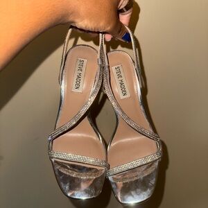 Steve Madden Metallic Silver Heels